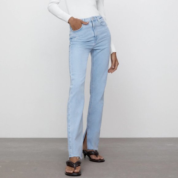 Zara | Jeans | Zara Slim Flared Slitted 